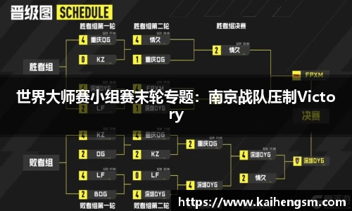 世界大师赛小组赛末轮专题：南京战队压制Victory